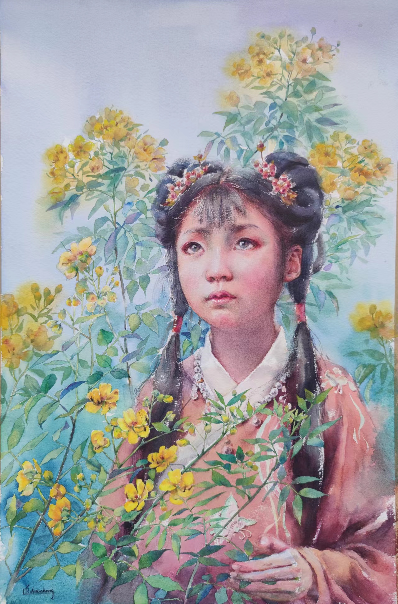 《盼》-54×35.6cm-人物-2023