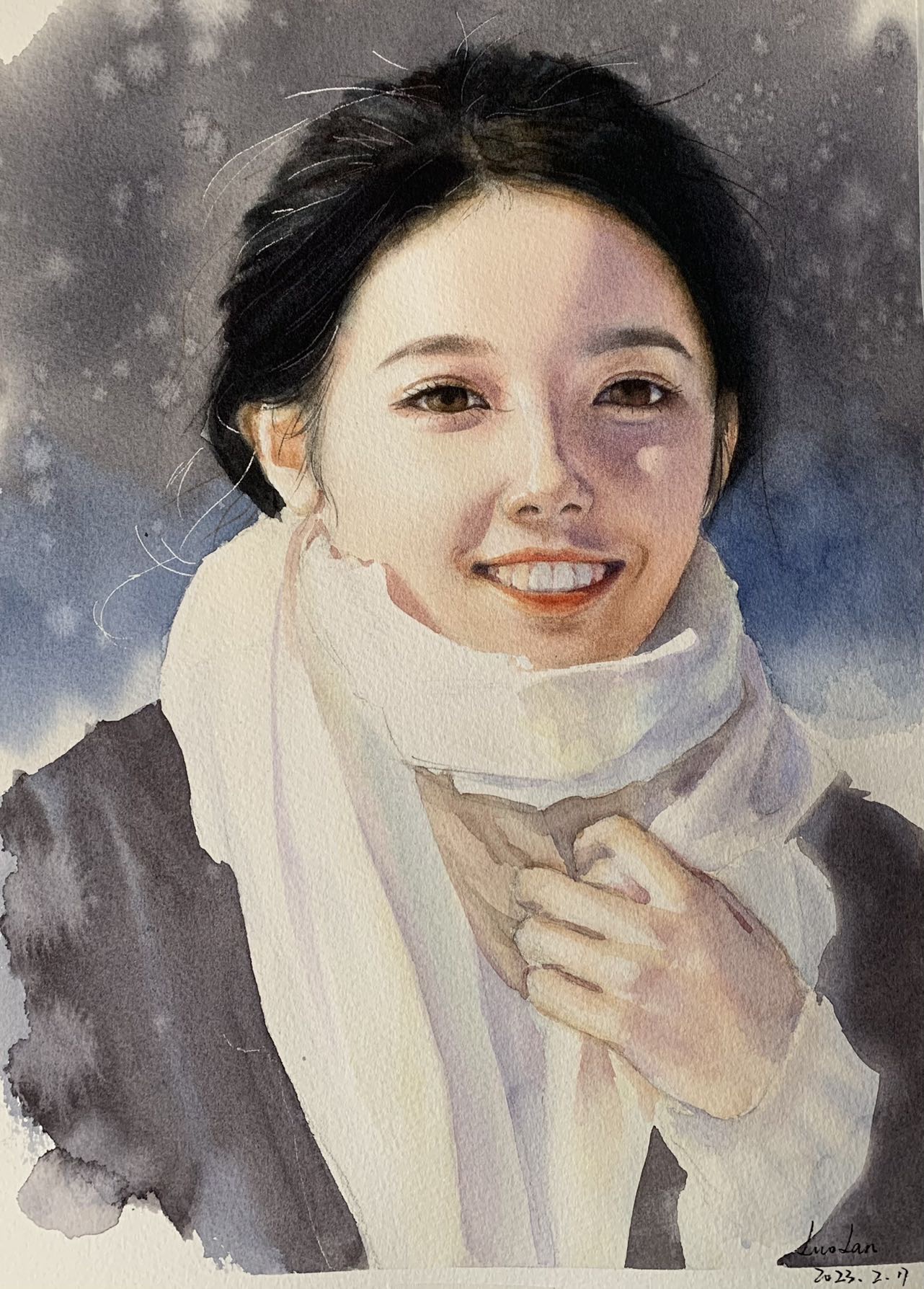 《雪》-37×26cm-人物-2023