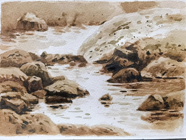 《溪石》-18×26cm-风景-2023