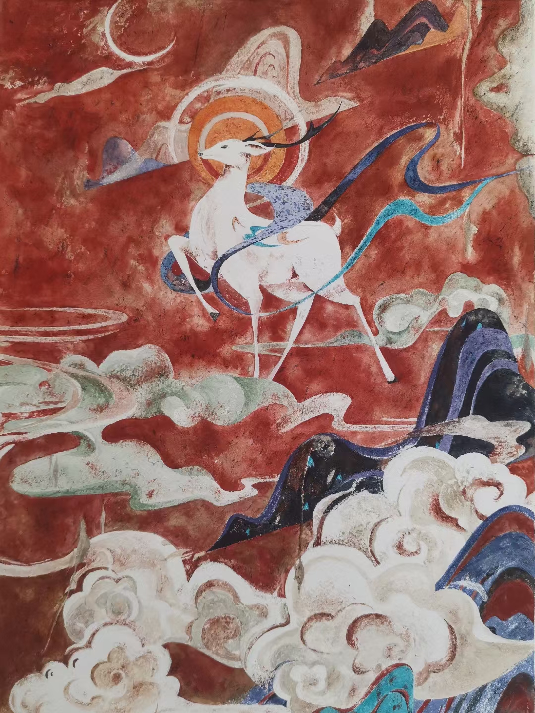 《敦煌壁画-九色鹿》-42×29.7cm-静物类-2023