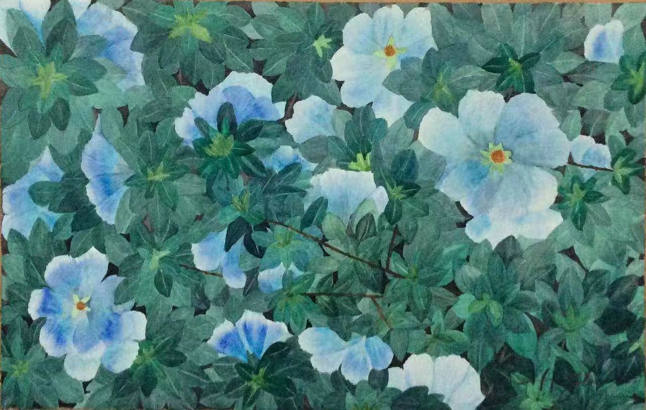 《春色满园》-38×51cm-风景花卉-2023
