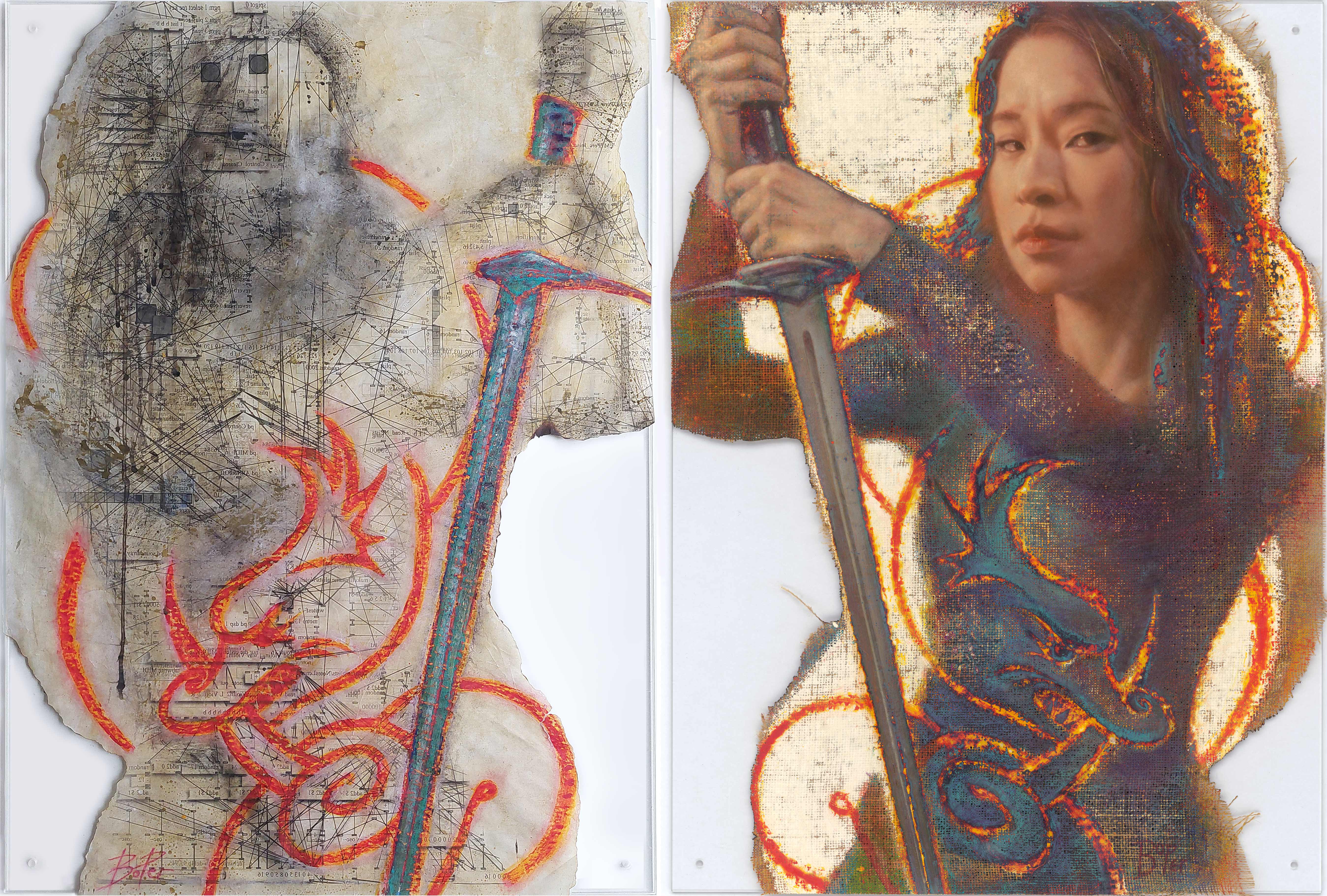 TRANSFER –Saint George in the Year of the Dragon, diptych