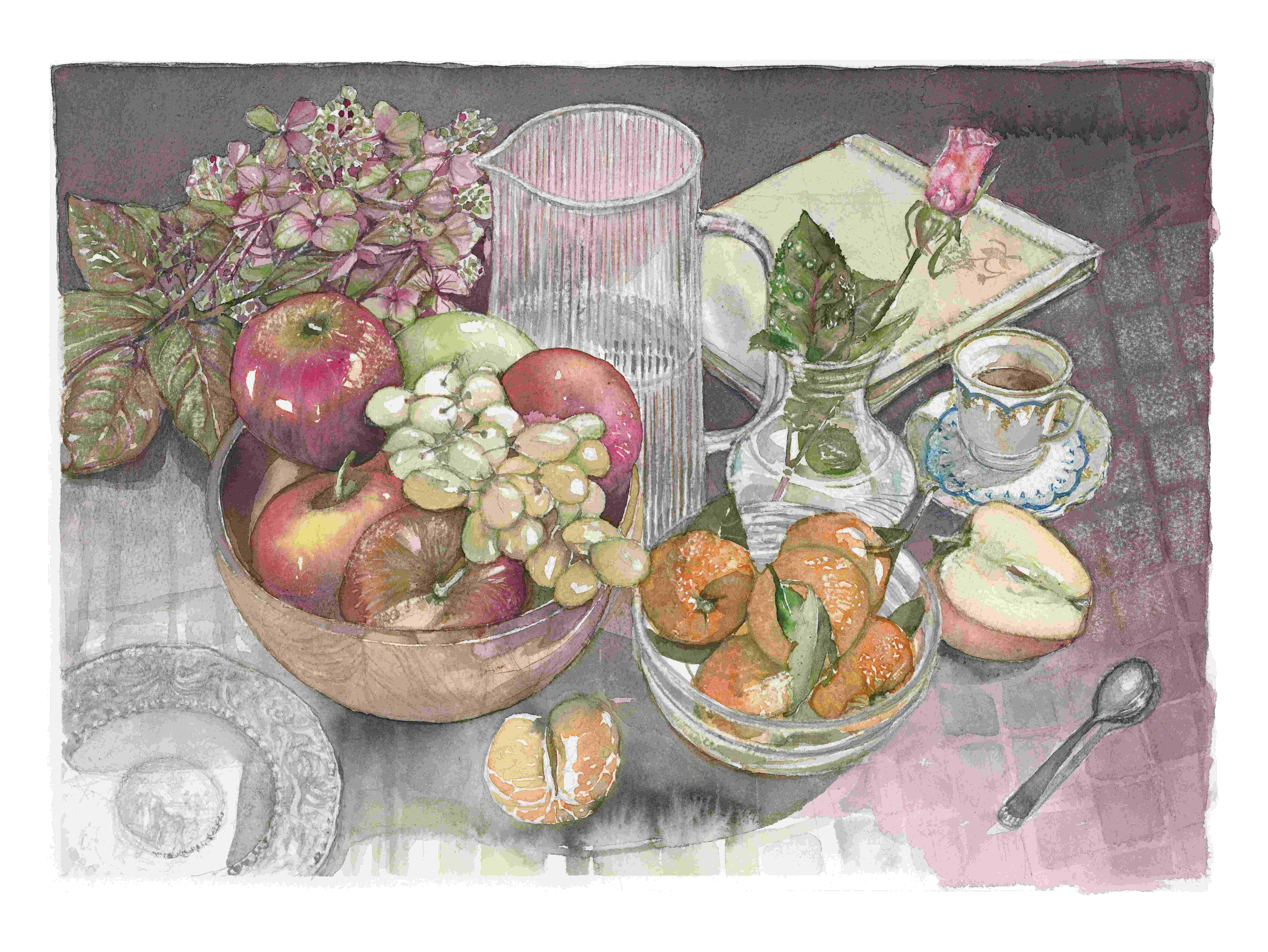 On the table 