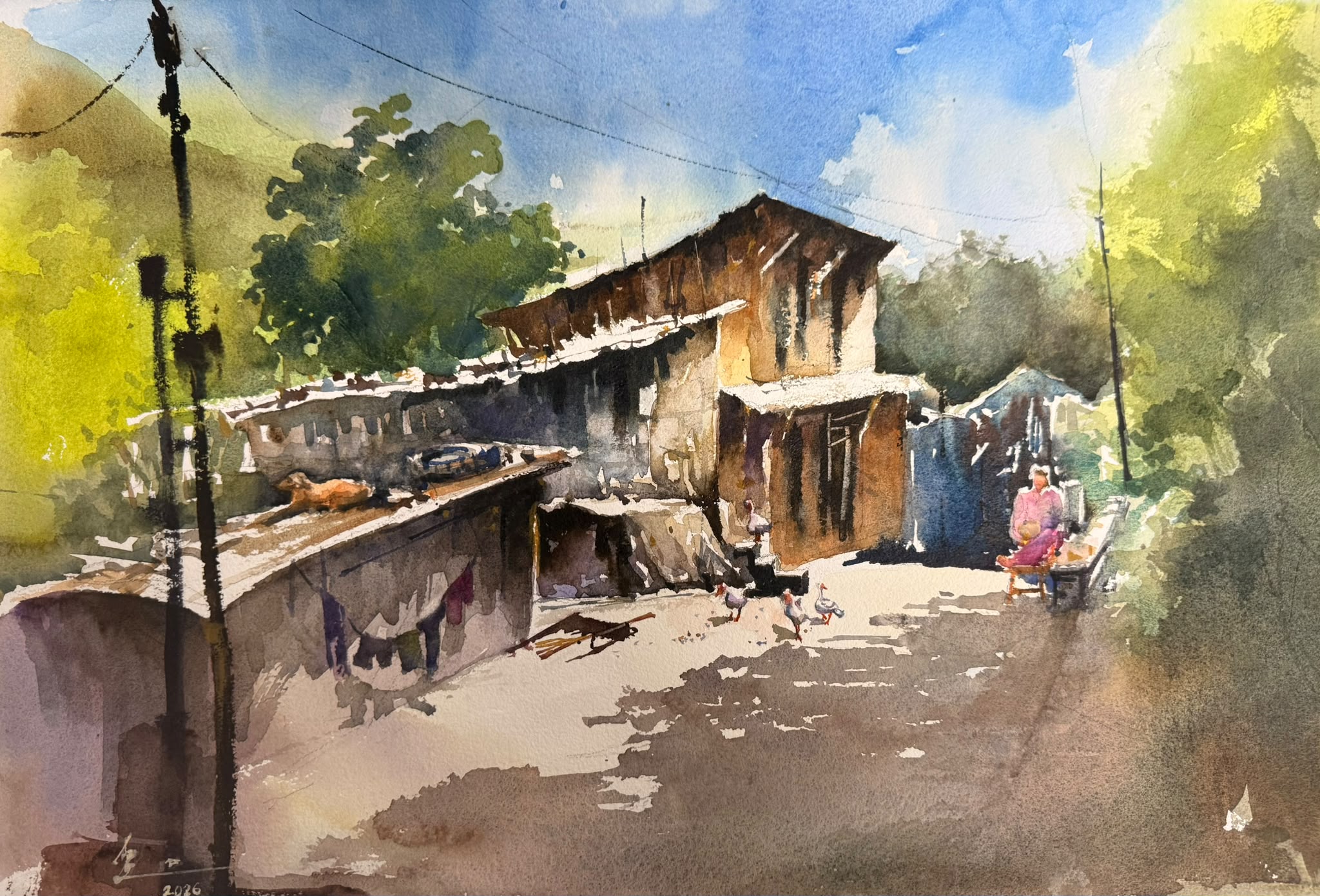  A slice of afternoon village solitude        