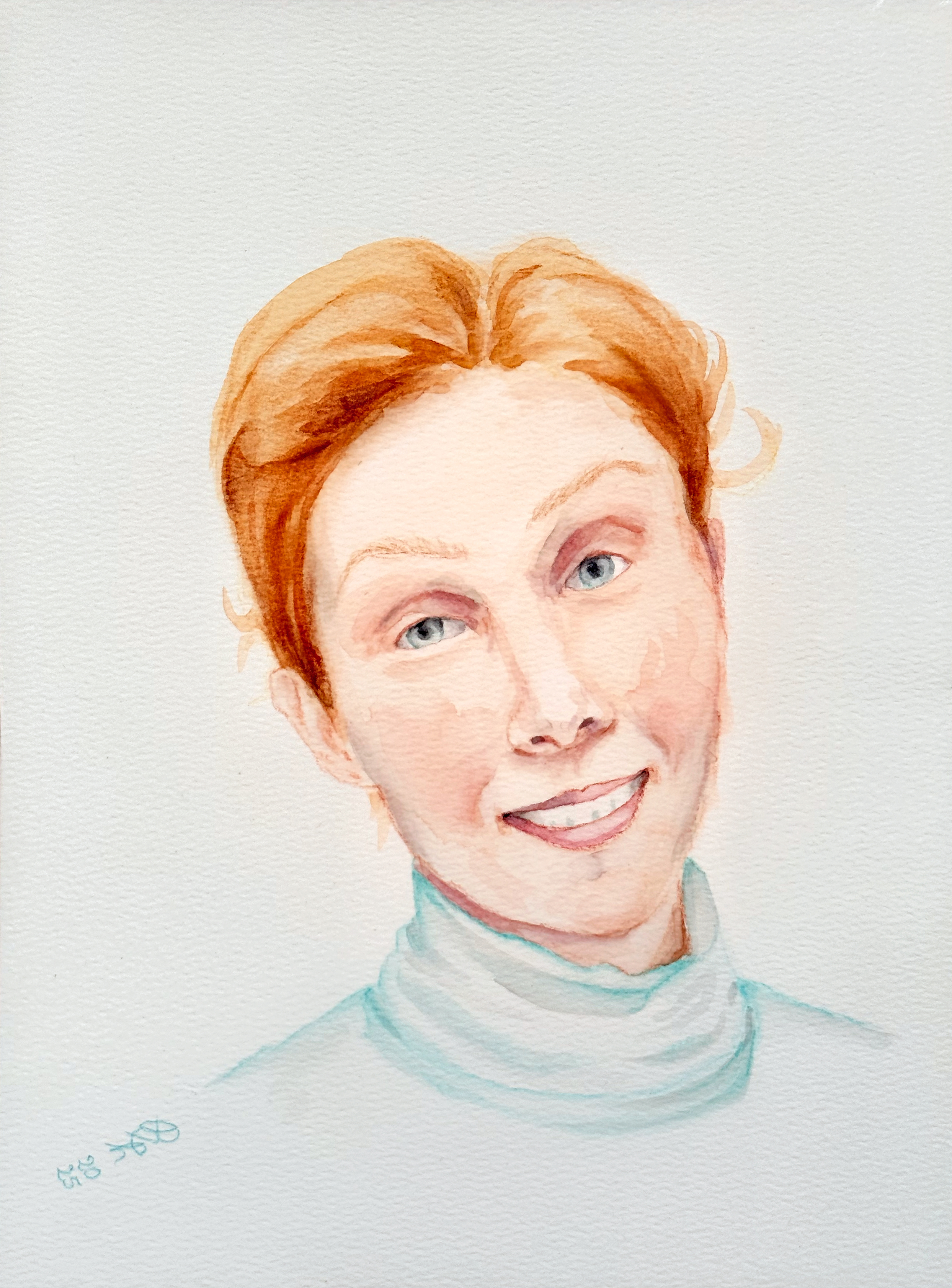 Self-portrait in Turquoise
