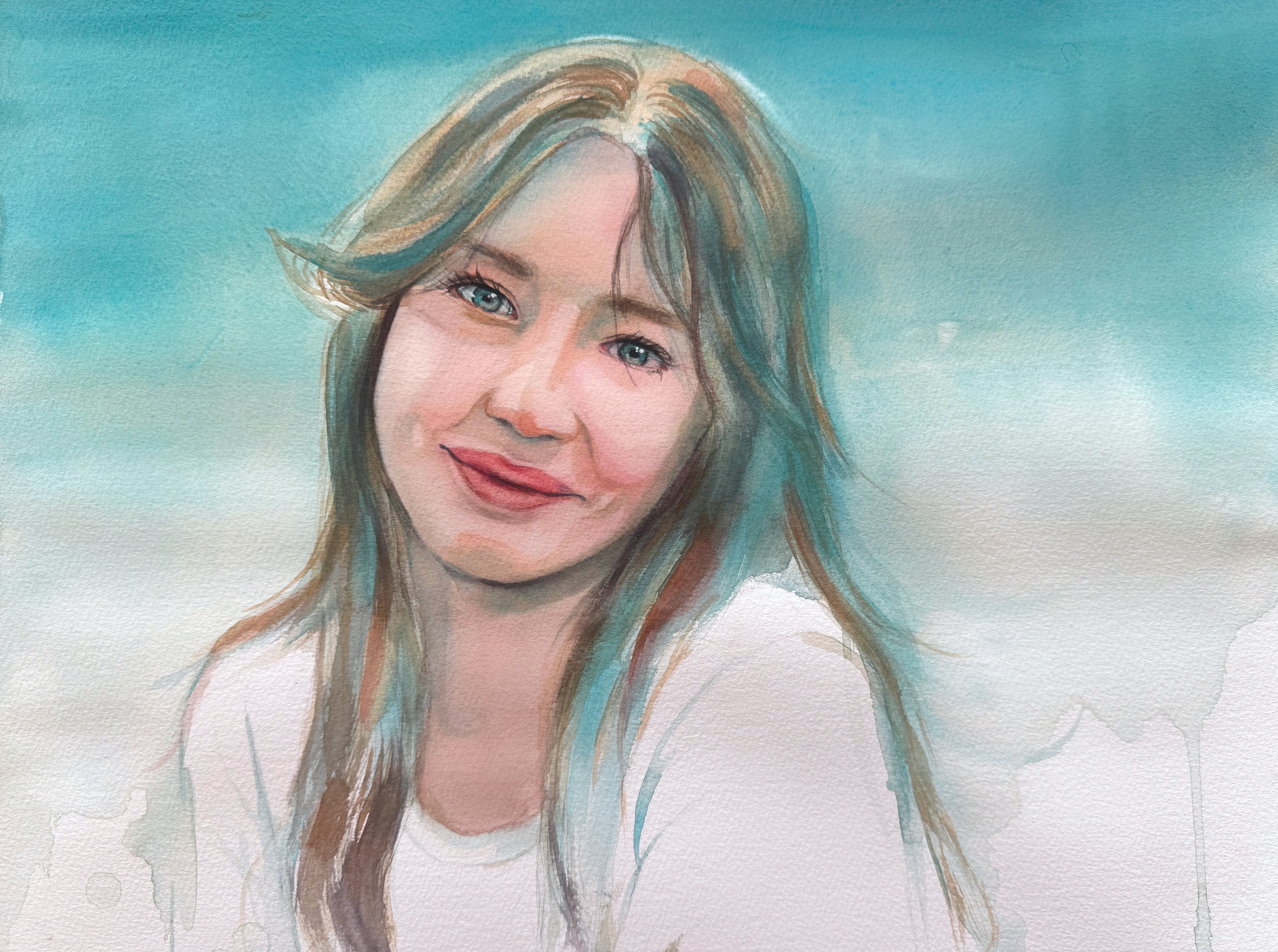 Girl in turquoise