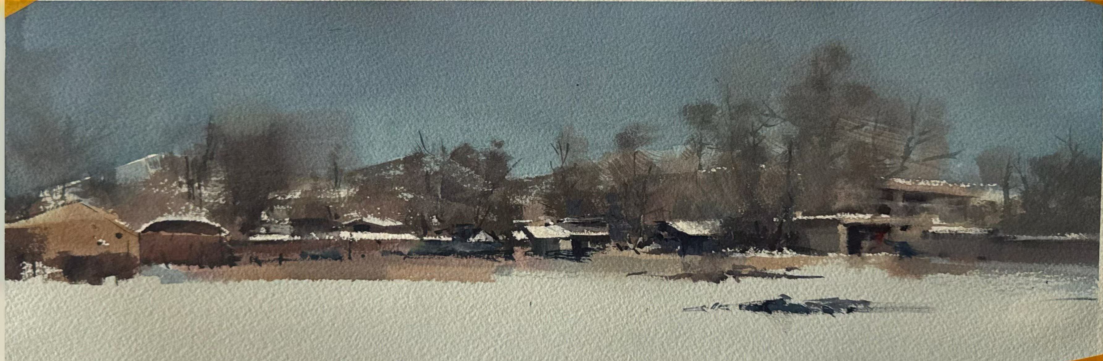 《雪后村庄》