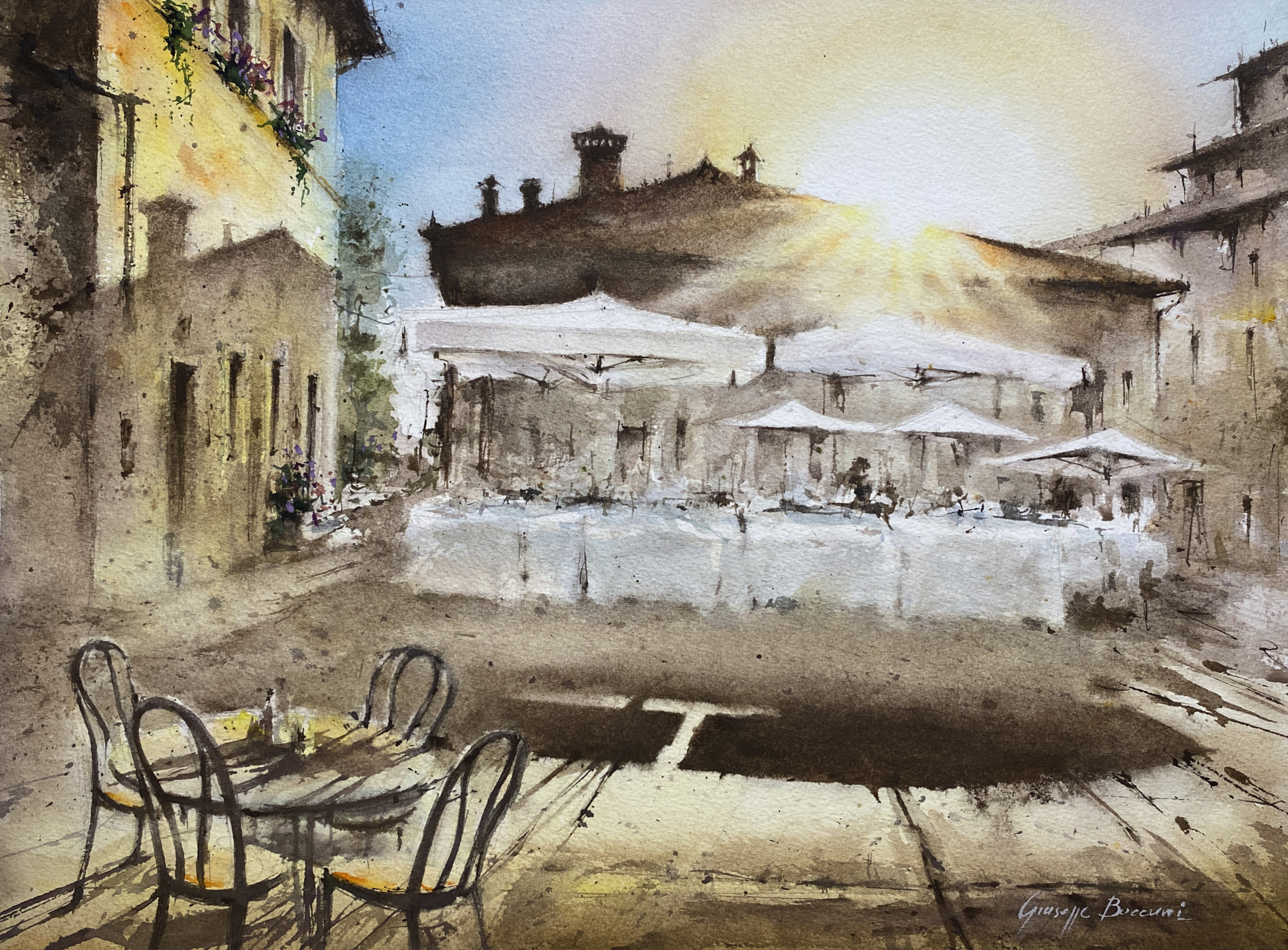 SUNSET IN THE SQUARE